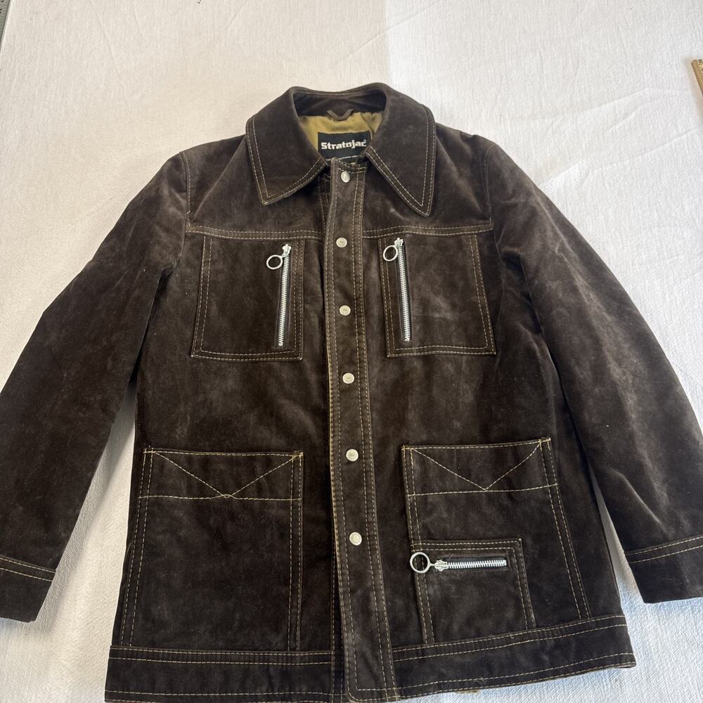 VTG Stratojac Men's 44 Coat Jacket Brown Button Front